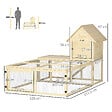 PAWHUT - Clapier enclos cage à lapin 2 niveaux dim. 151L x 106l x 97H cm - aire de jeu, rampe, portes verouillables - bois sapin - vignette