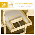PAWHUT - Clapier enclos cage à lapin 2 niveaux dim. 151L x 106l x 97H cm - aire de jeu, rampe, portes verouillables - bois sapin - vignette