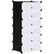 HOMCOM - Meuble de rangement à chaussures modulable 6 casiers rectangulaires empilables - noir et blanc - vignette