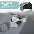 PAWHUT - Maison de toilette chat design maison - bac à litière - tapis, poignée, pelle, filtre, tiroir inclus - PP blanc noir gris - vignette