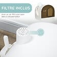 PAWHUT - Maison de toilette bac à litière pour chat avec porte battante, pelle et filtre inclus dim. 43L x 44l x 47H cm PP blanc marron fumé - vignette