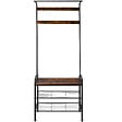 TECTAKE - Portemanteau Bois foncé industriel, rustique - vignette