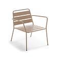 OVIALA - Fauteuil de jardin bas en métal taupe - Palavas - vignette