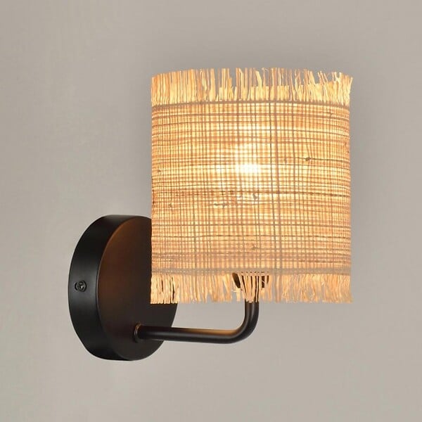 COREP - Applique murale raphia naturel COREP IBIZA E14 40W - large