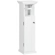 KLEANKIN - Meuble WC armoire toilette - porte, support papier - dim. 21L x 17l x 66H cm - blanc - vignette