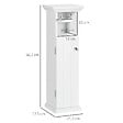 KLEANKIN - Meuble WC armoire toilette - porte, support papier - dim. 21L x 17l x 66H cm - blanc - vignette
