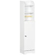 KLEANKIN - Meuble WC armoire toilette - porte, 2 étagères, niche, support papier - dim. 23L x 18l x 100H cm - blanc - vignette