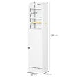 KLEANKIN - Meuble WC armoire toilette - porte, 2 étagères, niche, support papier - dim. 23L x 18l x 100H cm - blanc - vignette