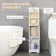 KLEANKIN - Meuble WC armoire toilette - porte, 2 étagères, niche, support papier - dim. 23L x 18l x 100H cm - blanc - vignette