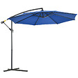 OUTSUNNY - Parasol déporté octogonal inclinable rabattable diamètre 2,97 m parasol de jardin avec pied en croix bleu - vignette
