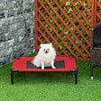 PAWHUT - Lit surélevé pour chien chat dim. 76L x 61l x 18H cm avec sac métal époxy tissu oxford textilène micro-perforé rouge noir - vignette