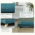PAWHUT - Canapé chien lit pour chien chat avec accoudoirs dossier coussin déhoussable pieds bois velours bleu canard - vignette