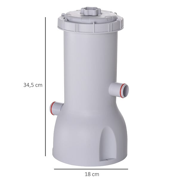 OUTSUNNY - Pompe de filtration épurateur à cartouche pour piscine hors sol 3785 L/h 90 W blanc - large