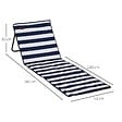 OUTSUNNY - Lot de 2 tapis de plage rembourrés pliables - matelas de plage - dossier inclinable, rangement - métal polyester blanc bleu - vignette