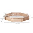OUTSUNNY - Bac à sable bois octogonal dim. 139,5L x 139,5l x 21,5H cm - 4 bancs - bâche de couverture, non tissé de sol inclus - bois sapin - vignette