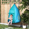 OUTSUNNY - Balançoire nid d'oiseau ronde balançoire panier Ø 1,1 x 1,5H m - tente amovible incluse - accessoires inclus bleu - vignette