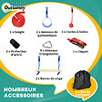 OUTSUNNY - Parcours d'obstacles ninja enfant - 30 accessoires, 10 m de slackline - sac de transport - bleu rouge - vignette