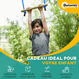 OUTSUNNY - Parcours d'obstacles ninja enfant - 30 accessoires, 10 m de slackline - sac de transport - bleu rouge - vignette
