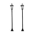 OUTSUNNY - Lot de 2 luminaires extérieurs solaires lampadaires lanternes classiques LED 15 Lm Ø 18,5 x 129H cm noir - vignette
