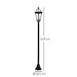 OUTSUNNY - Lot de 2 luminaires extérieurs solaires lampadaires lanternes classiques LED 15 Lm Ø 18,5 x 129H cm noir - vignette