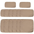 OUTSUNNY - Lot de 14 housses de rechange coussins salon de jardin - 6 housses coussin d'assise, 8 housses coussin dossier - housses zippées polyester déperlant marron - vignette