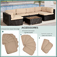 OUTSUNNY - Lot de 14 housses de rechange coussins salon de jardin - 6 housses coussin d'assise, 8 housses coussin dossier - housses zippées polyester déperlant marron - vignette