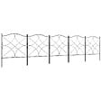 OUTSUNNY - Lot de 5 clôtures de jardin décoratives en métal avec ornements - dim. totales 305L x 62H cm - noir - vignette
