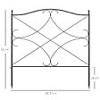 OUTSUNNY - Lot de 5 clôtures de jardin décoratives en métal avec ornements - dim. totales 305L x 62H cm - noir - vignette