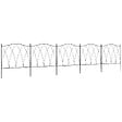 OUTSUNNY - Lot de 5 clôtures de jardin décoratives en métal avec ornements - dim. totales 305L x 62H cm - noir - vignette
