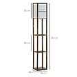 HOMCOM - Lampadaire étagère lampe étagère 26L x 26l x 160H cm 3 étagères 4 niveaux MDF aspect bois vieilli - vignette