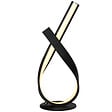 HOMCOM - Lampe à poser design contemporain - lampe de table design spirale - dim. 21L x 15l x 43H cm - alu. noir LED blanc chaud - vignette