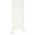 OUTSUNNY - Panneau décoratif extérieur métal - brise vue motif étoiles - visserie incluse - dim. 92L x 45l x 198H cm - acier thermolaqué blanc - vignette