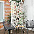 OUTSUNNY - Panneau décoratif extérieur métal - brise vue motif étoiles - visserie incluse - dim. 92L x 45l x 198H cm - acier thermolaqué blanc - vignette