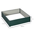 OUTSUNNY - Carré potager de jardin dim. 120L x 120l x 30H cm tôle d'acier ondulée vert foncé - vignette
