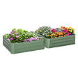 OUTSUNNY - Lot de 2 carrés potager de jardin dim. 100L x 100l x 30H cm tôle d'acier ondulée vert - vignette