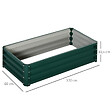 OUTSUNNY - Carré potager de jardin dim. 120L x 60l x 30H cm tôle d'acier ondulée vert - vignette