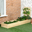 OUTSUNNY - Lot de 2 jardinières avec treillis - ensemble de 2 carrés potagers - bois de sapin pré-huilé - vignette