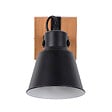 COREP - Spot métal noir mat/bois foncé Corep HUDSON 1L L14cm. - vignette