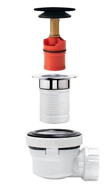 WIRQUIN - Nano 6.7 ens lavabo d32 quick clac dome noir corps blanc - large