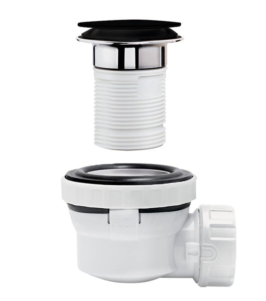 WIRQUIN - Nano 6.7 ens lavabo d32 quick clac dome noir corps blanc - large