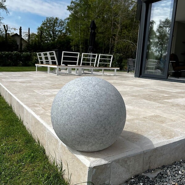 LUMIHOME - Boule lumineuse 230V E27 IP65 BLANCHE EFFET GRANITE - large
