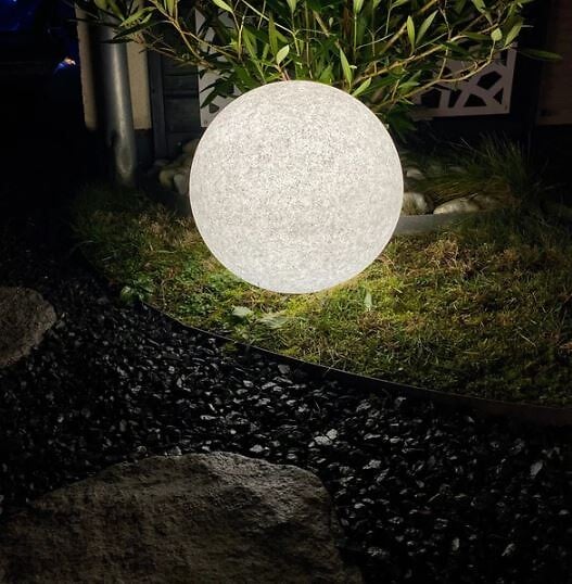 LUMIHOME - Boule lumineuse 230V E27 IP65 BLANCHE EFFET GRANITE - large