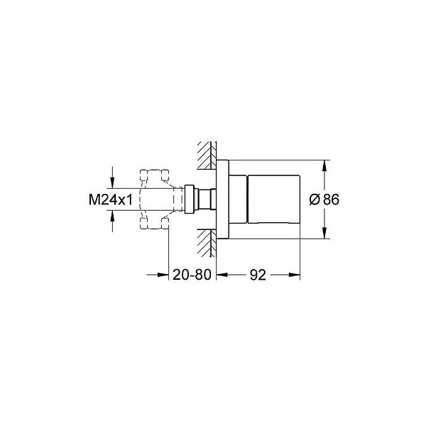 GROHE - Grohe Rapido Smartbox Extension universelle pour mitigeurs mécaniques, 25 mm (14048000) - large