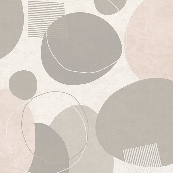 AS CREATION - Geo bubbles rose gris - large