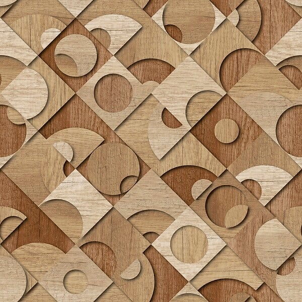 LUTECE - Bois geometrique3d naturel - large