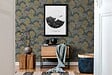 LUTECE - Papier peint vinyle Floraison bleu paon - Bleu - L.53x10.05m - vignette