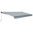 HAPPY GARDEN - Store banne SAULE 3,95 × 3m - Toile grise et structure grise - vignette