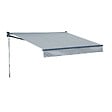 HAPPY GARDEN - Store banne SAULE 2,95 × 2,5m - Toile grise et structure grise - vignette