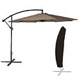 HAPPY GARDEN - Parasol déporté OAHU rond 3m de diamètre taupe + housse - vignette