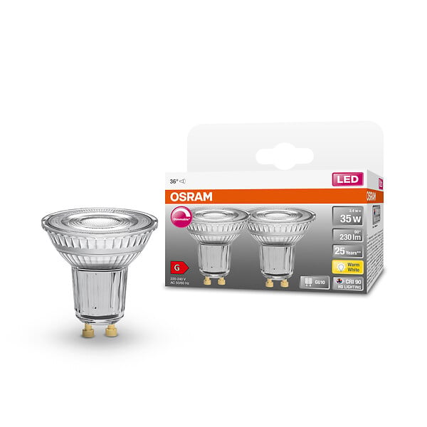 LEDVANCE - Ampoule LED PAR16 - GU10 - Blanc chaud 2700K - 3.4W - large